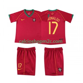 Portogallo Cristiano Ronaldo 17 2006 Retro Bambino Maglia Prima Manica Corta